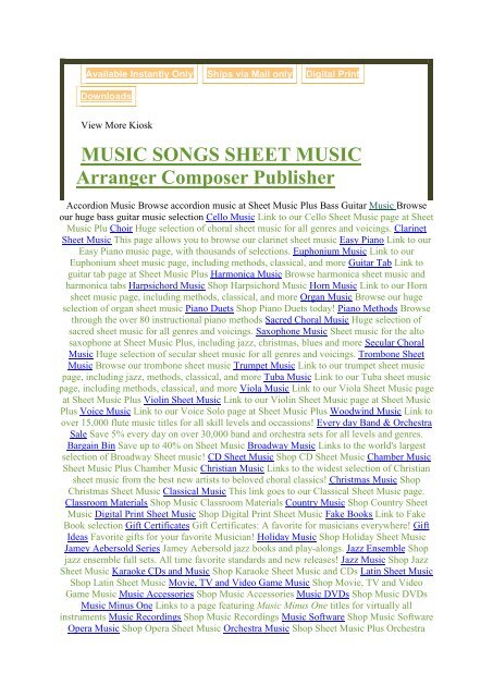 sheet music songs