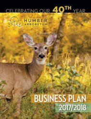 Humber Arboretum Business Plan 2017-18