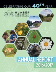 Humber Arboretum .  Annual Report 2016-17