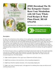 [PDF] Download The 30-Day Ketogenic Cleanse Reset Your Metabolism with 160 Tasty Whole-Food Recipes & Meal Plans Ebook  READ ONLINE