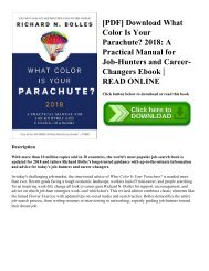 [PDF] Download What Color Is Your Parachute 2018 A Practical Manual for Job-Hunters and Career-Changers Ebook  READ ONLINE