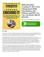 [PDF] Download Crushing It! How Great Entrepreneurs Build Their Business and Influence-and How You Can  Too Ebook  READ ONLINE