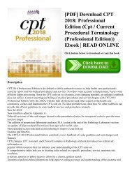 [PDF] Download CPT 2018 Professional Edition (Cpt  Current Procedural Terminology (Professional Edition)) Ebook  READ ONLINE