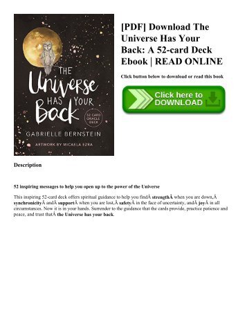 [PDF] Download The Universe Has Your Back A 52-card Deck Ebook  READ ONLINE