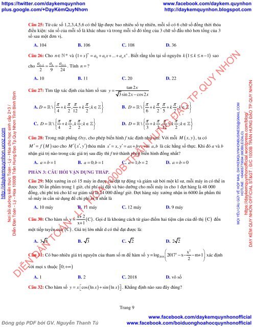 Bộ đề thi thử THPT QG 2018 Các môn TOÁN - LÍ - HÓA Các trường THPT Cả nước CÓ HƯỚNG DẪN GIẢI (Lần 12) [DC20042018]