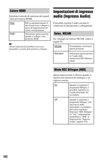 Sony RDR-DC200 - RDR-DC200 Consignes d&rsquo;utilisation Italien