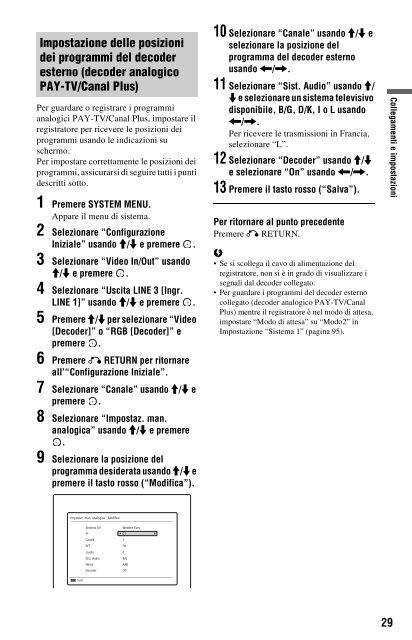 Sony RDR-DC200 - RDR-DC200 Consignes d&rsquo;utilisation Italien