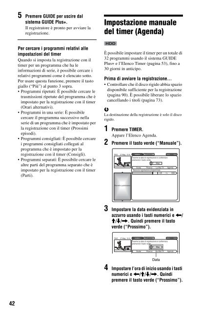 Sony RDR-DC200 - RDR-DC200 Consignes d&rsquo;utilisation Italien