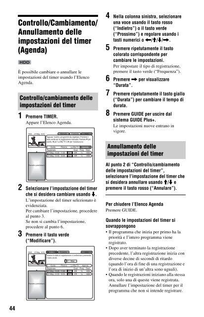 Sony RDR-DC200 - RDR-DC200 Consignes d&rsquo;utilisation Italien