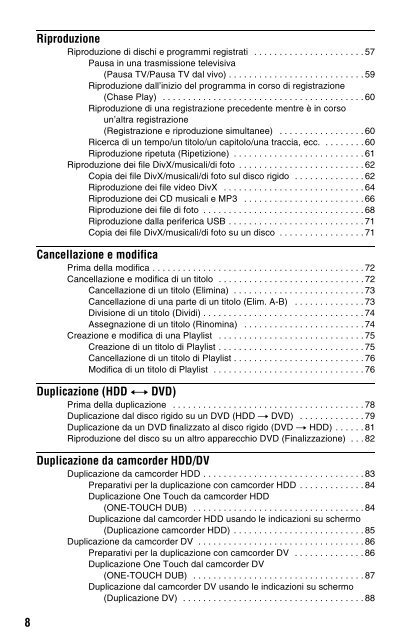 Sony RDR-DC200 - RDR-DC200 Consignes d&rsquo;utilisation Italien