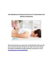 Get Satisfactory Chiropractic Services in Toowoomba from Barham Chiropractic