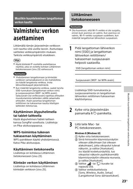 Sony CMT-X7CDB - CMT-X7CDB Mode d'emploi Finlandais