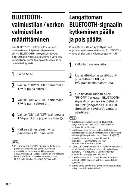 Sony CMT-X7CDB - CMT-X7CDB Mode d'emploi Finlandais