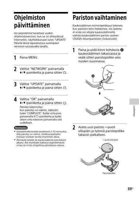 Sony CMT-X7CDB - CMT-X7CDB Mode d'emploi Finlandais