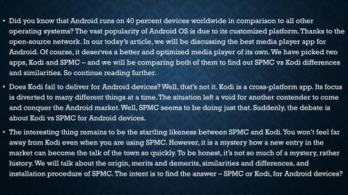 SPMC Vs Kodi