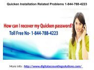 Quicken Installation Related Problems 1-844-788-4223