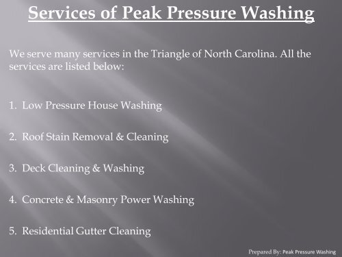 Roof Cleaning Services in Raleigh, Apex NC by Peak Pressure Washing