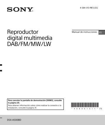 Sony DSX-A500DB - DSX-A500DB Consignes dâutilisation Espagnol