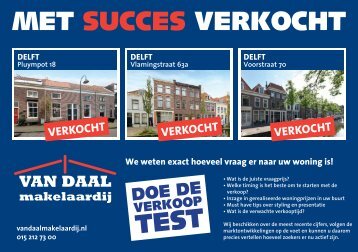 Van Daal makelaardij, succesvol verkocht in Delft!