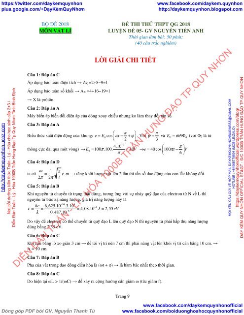 Bộ đề thi thử THPT QG 2018 Các môn TOÁN - LÍ - HÓA Các trường THPT Cả nước CÓ HƯỚNG DẪN GIẢI (Lần 13) [DC20042018]