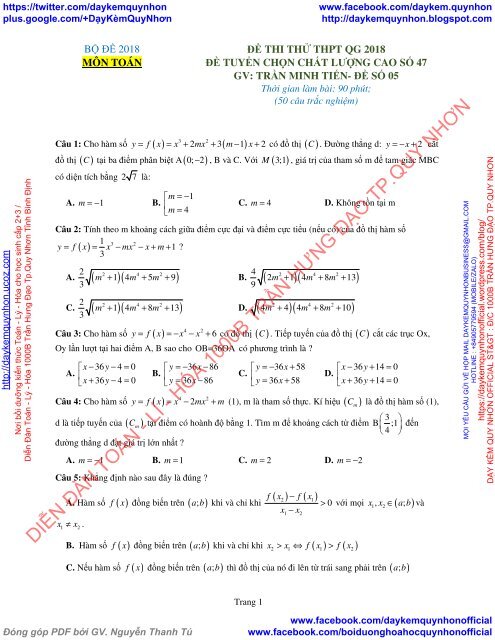 Bộ đề thi thử THPT QG 2018 Các môn TOÁN - LÍ - HÓA Các trường THPT Cả nước CÓ HƯỚNG DẪN GIẢI (Lần 13) [DC20042018]