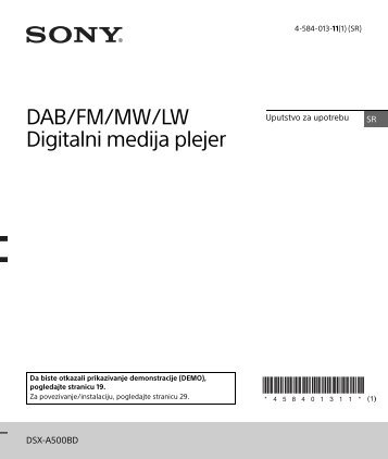 Sony DSX-A500DB - DSX-A500DB Consignes dâutilisation Serbe