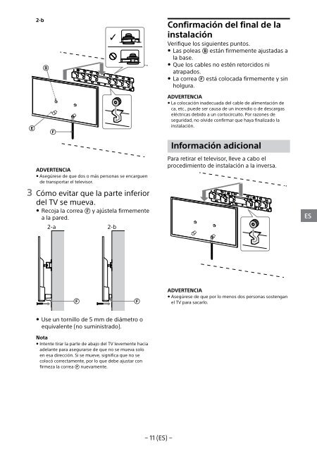 Sony KDL-43WD750 - KDL-43WD750 Informations d'installation du support de fixation murale Estonien