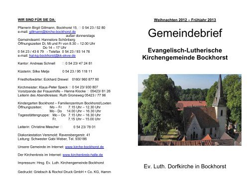 Evangelisch-Lutherische Kirchengemeinde Bockhorst - Herzlich ...
