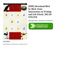 [PDF] Download Bird by Bird Some Instructions on Writing and Life Ebook  READ ONLINE