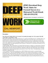 [PDF] Download Deep Work Rules for Focused Success in a Distracted World Ebook  READ ONLINE