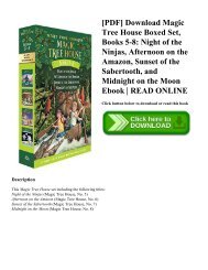 [PDF] Download Magic Tree House Boxed Set  Books 5-8 Night of the Ninjas  Afternoon on the Amazon  Sunset of the Sabertooth  and Midnight on the Moon Ebook  READ ONLINE