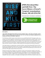 [PDF] Download Rise and Kill First The Secret History of Israel's Targeted Assassinations Ebook  READ ONLINE