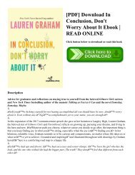 [PDF] Download In Conclusion  Don't Worry About It Ebook  READ ONLINE
