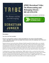[PDF] Download Tribe On Homecoming and Belonging Ebook  READ ONLINE