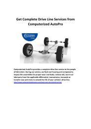 Get Complete Drive Line Services from Computerized AutoPro