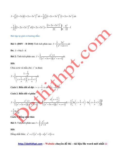 Giải toán tích phân bằng nhiều cách - Nguyễn Thành Long - Có lời giải chi tiết