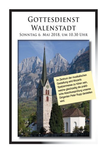 Dirigentenprüfung im Gottesdienst, am 06. Mai 2018 10:30 Uhr: Mozart Spatzenmesse