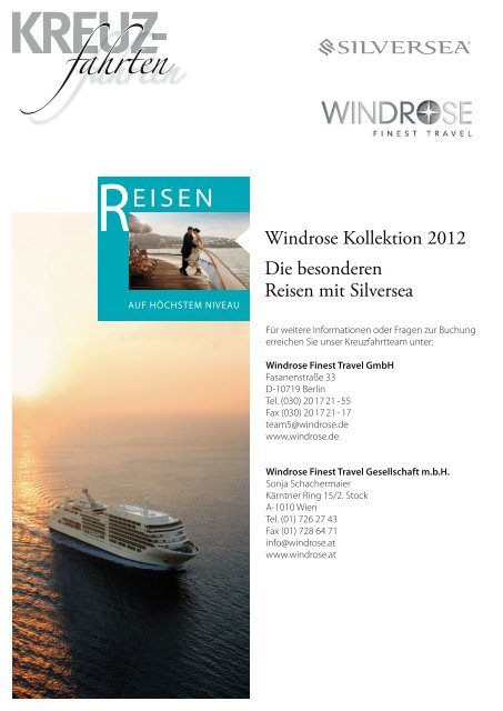 WINDROSE KreuzfahrtenSilversea 2012