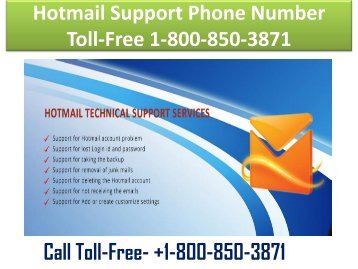 Hotmail  Support Phone Number 18008503871