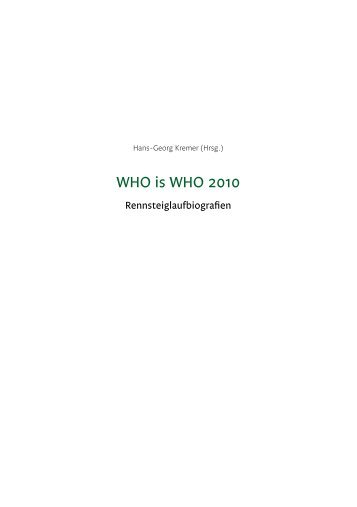 WHO is WHO 2010 - Sport Geschichte Jena