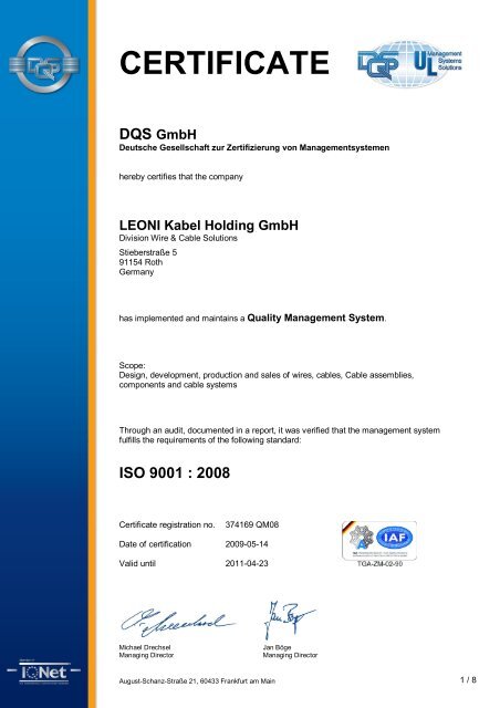 Leoni Kabel Holding Gmbh