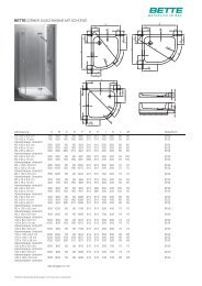 Technisches Datenblatt (pdf) - Bette