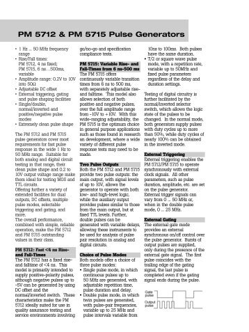 PM 5712 & PM 5715 Pulse Generators