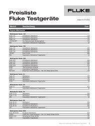 Preisliste Fluke Testgeräte - CalPlus GmbH