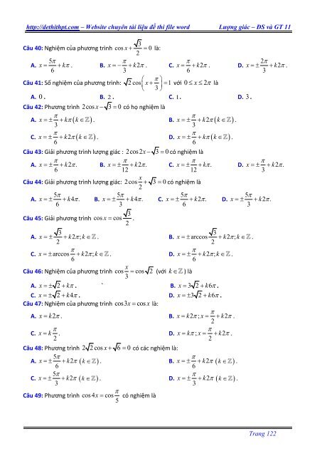 Chuyên đề Lượng giác (Lý thuyết + Bài tập vận dụng có giải) - Đặng Việt Đông (232 trang)