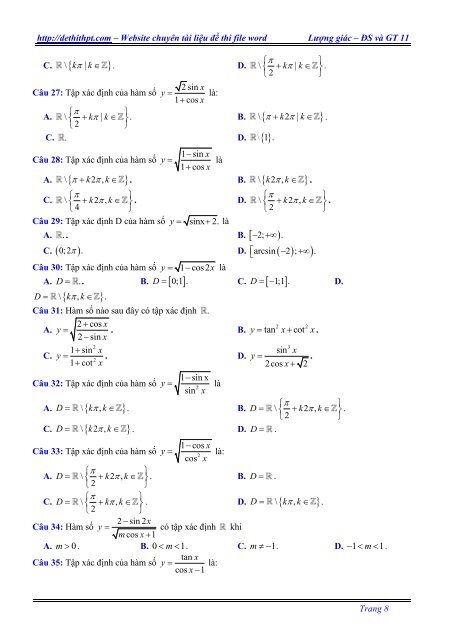 Chuyên đề Lượng giác (Lý thuyết + Bài tập vận dụng có giải) - Đặng Việt Đông (232 trang)