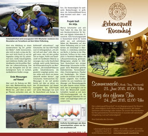 Tassilo, Ausgabe Mai/Juni 2018 - Das Magazin rund um Weilheim und die Seen