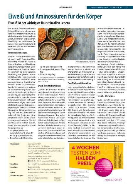 Gazette Zehlendorf Februar 2017