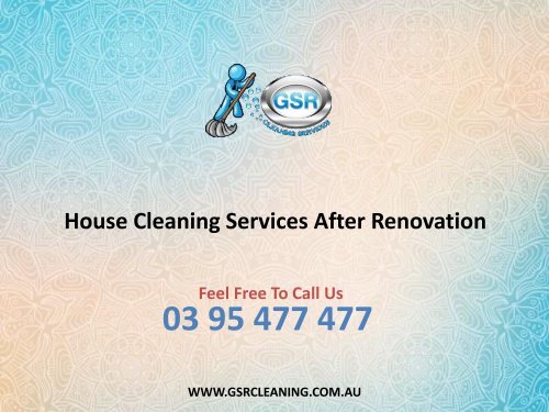 House Cleaning Services After Renovation