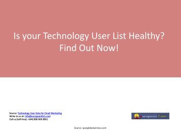 Technology Users Email Database - European Lists